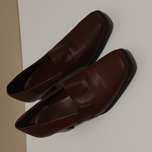 Woman red leather heels